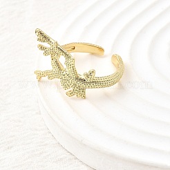 Brass Cuff Rings for Women&nbsp;RJEW-F184-08H-G