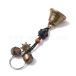 Braided Nylon Thread Pouch Natural Obsidian Pendant Decorations&nbsp;HJEW-JM02102