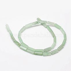天然石グリーンアベンチュリンビーズ連売り  長方形  13x4mm  穴：0.8mm  約29~30個/連  15.1インチ&nbsp;G-N0175-06-4x13mm
