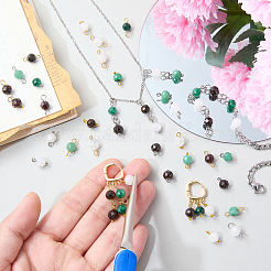 16Pcs 4 Styles May Birthstone Natural Fuchsite Pendant and Connector Charms&nbsp;PALLOY-SW00107