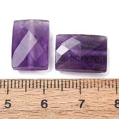 天然石アメジストビーズ  長方形  多面カット  14~14.5x10~10.5x5.5~6mm  穴：1.2~1.4mm&nbsp;GG-C001-01G