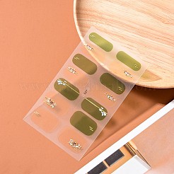 マニキュアストリップを完全に包みます  粘着性グラデーションマニキュアステッカー  女性のためのネイルチップの装飾  ミックスカラー  24x8mm  14pcs /シート&nbsp;MRMJ-S058-9-M1