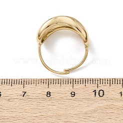 304ステンレススチールカフリング  イオンプレーティング（ip）  18KGP本金メッキ  内径：18mm  表面：15.5x22mm&nbsp;RJEW-P177-01I-G