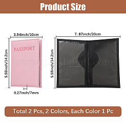 2Pcs 2 Colors PU Leather Passport Cover&nbsp;OFST-CL0001-10A