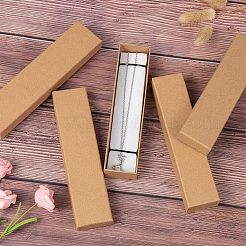 クラフト紙のボール紙ジュエリーボックス  ブレスレットボックス  長方形  バリーウッド  170x40x25mm&nbsp;LS-CBOX-WH0001-C01