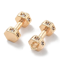 Brass Micro Pave Clear Cubic Zirconia Pendants&nbsp;KK-M102-46G