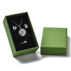 厚紙のジュエリーセットボックス  内部のスポンジ  長方形  ライムグリーン  8.1x5.05x3.2cm&nbsp;CBOX-C016-03D-01