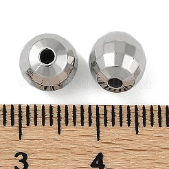 CCBプラスチックビーズ  多面カット  ラウンド  プラチナ  7.5mm  穴：1.8mm&nbsp;CCB-G020-02P