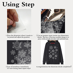 Christmas Reindeer/Stag with Snowflake Glass Rhinestone Patches&nbsp;DIY-WH0303-007