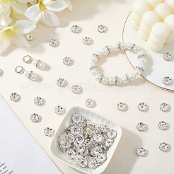 120Pcs Brass Rhinestone Spacer Beads&nbsp;RB-PA0001-03S-01