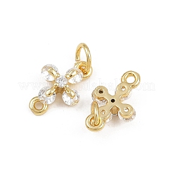 Brass Pave Clear Cubic Zirconia Cross Links&nbsp;KK-A269-57G