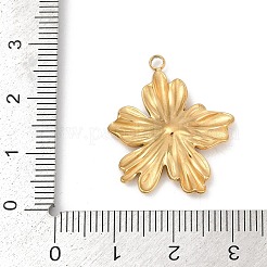 304ステンレスペンダント  イオンプレーティング（ip）  花のチャーム  18KGP本金メッキ  25.5x22x4mm  穴：2mm&nbsp;STAS-C121-44D-G