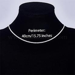 スターリングシルバーの薄い可憐なリンクチェーンネックレス、女性、男性用。  銀  925インチ（15.75cm）&nbsp;JN1096A-01