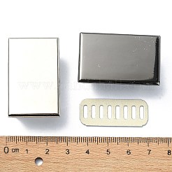 (見切り品不良：傷あり) 亜鉛合金製バッグ飾り金具  空白タグのスタンプ  シム付き  長方形  ミックスカラー  2.55x4x0.25~1.6cm&nbsp;PURS-XCP0001-06