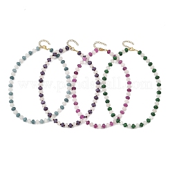 Dyed Natural White Jade Rondelle Beaded Necklaces for Women&nbsp;NJEW-JN06683