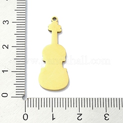 ステンレスペンダント201個  レーザー切断  ヴァイオリンのチャーム  ゴールドカラー  30x11x1mm  穴：1.4mm&nbsp;LS-STAS-R118-11G