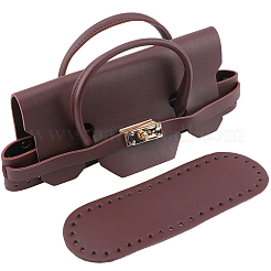 PUレザーハンドバッグ＆バッグボトムセット1個  ココナッツブラウン  115x250x82mm&nbsp;AJEW-CL0001-61B