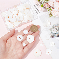 70Pcs 4 Styles 2-Hole Freshwater Shell Buttons&nbsp;BUTT-FG0001-16