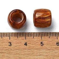 レジンヨーロピアンビーズ  大きな穴バレルビーズ  砂茶色  11x12x12mm  穴：6mm&nbsp;RESI-U008-02B