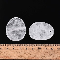 天然石クオーツクリスタルペンダント  ロッククリスタルティアドロップチャーム  39~41x31~33x5~7mm  穴：2~3mm&nbsp;G-N349-07E