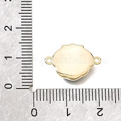 天然アワビ貝の真鍮製コネクターチャーム  シェル形状のリンク  18KGP本金メッキ  18x12x3mm  穴：1.2mm&nbsp;KK-N289-24G