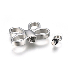 変色しない304ステンレススチールペンダント  香水瓶  蝶  ステンレス鋼色  24x27x5.5mm  穴：4mm&nbsp;STAS-L237-04P