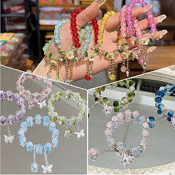 5 Strands Spray Painted Crackle Glass Beads Strands&nbsp;CCG-PA0001-08A