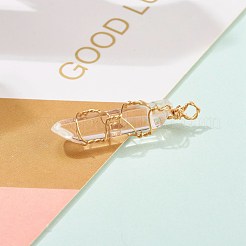 Natural Quartz Crystal Pointed Pendants&nbsp;PALLOY-JF00613