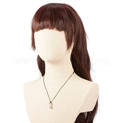 牛革コード付き天然アメジスト ナゲット ペンダント ネックレス  女性のためのアクセサリー用原石のアクセサリー  13.58~27.17インチ（34.5~69cm）&nbsp;NJEW-JN03882-01