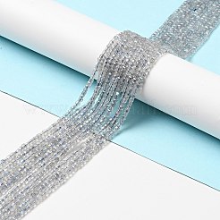 天然石ラブラドライトビーズ連売り  グレードAAA  多面カット  キューブ  2.5x2.5x2.5mm  穴：0.7mm  約170個/連  15.35''（39センチメートル）&nbsp;X-G-D470-07