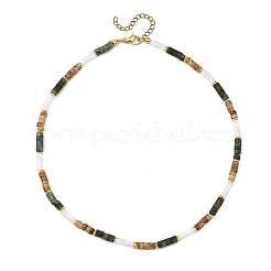 Natural African Turquoise(Jasper) and Natural Picture Jasper Bead Necklaces&nbsp;NJEW-JN06629