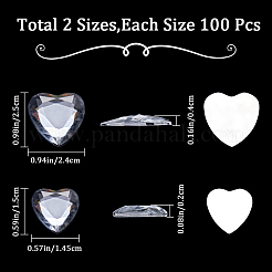 200Pcs 2 Style Acrylic Rhinestone Cabochons&nbsp;MACR-GF0001-03A