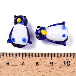 手作りランプワークビーズ  ペンギンチャーム  ミディアムブルー  21.5~22x16~16.5x13~14mm  穴：1.4~1.6mm&nbsp;LAMP-T022-03A-02