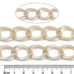 アルミニウムの質感のカーブチェーン  溶接されていない  スプールで  ライトゴールド  22.5x17x1.5mm  約32.81フィート（10m）/ロール&nbsp;CHA-C002-07KCG