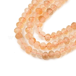 天然シトリン（加熱）ビーズ連売り  多面カット  ロンデル  4x3mm  穴：0.7mm  約131~133個/連  15.35''（39センチメートル）&nbsp;G-K376-B11-02