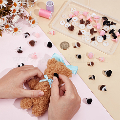 プラスチックとベルベットのクラフト安全アイ  人形作り用品  プラスチックワッシャー付き  ミックスカラー  16.5~21mm&nbsp;DIY-PH0031-70