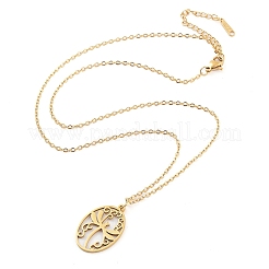 304 Stainless Steel Pendant Necklaces&nbsp;NJEW-P306-02G
