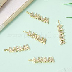 5Pcs Brass Micro Pave Clear Cubic Zirconia Pendants&nbsp;KK-SZ0007-42