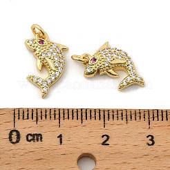 Brass Micro Pave Cubic Zirconia Pendants&nbsp;KK-G537-01G