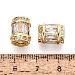 Brass Micro Pave Cubic Zirconia Beads&nbsp;X-KK-P237-02G