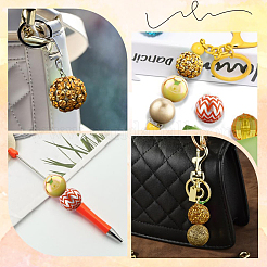 20個10スタイルのアクリル＆樹脂ビーズセット  ラウンド  ゴールド  20~20.5x18.5~19.5mm  穴：2~3mm  2個/スタイル&nbsp;DIY-PA0001-02D