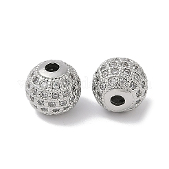 Brass Pave Clear Cubic Zirconia Beads&nbsp;LS-KK-Q030-12P