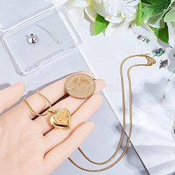 1Pc Stainless Steel Paw Print Heart Urn Ashes Pendant Necklaces&nbsp;NJEW-CN0001-15G