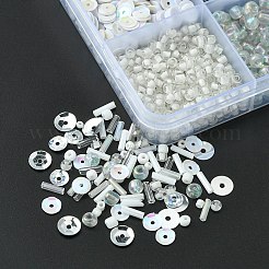 DIYビーズジュエリー作りの発見キット  ラッパ、丸いガラスのシード、プラスチックのパイレットビーズを含む  ミックスカラー  108 G /ボックス&nbsp;DIY-YW0007-12