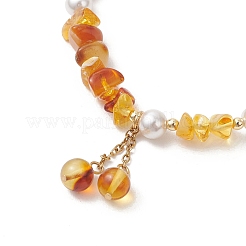Natural Amber Charm Bracelets for Women&nbsp;BJEW-JB13650
