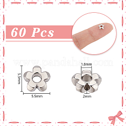 60Pcs 304 Stainless Steel Beads&nbsp;STAS-UN0061-04