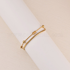 304 Stainless Steel Double Layers Snake Chain Bracelets for Women&nbsp;WG9B6B6-01