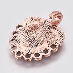環境に優しい亜鉛合金フッククラスプ  赤銅鉱  25x20x2mm  穴：1.5~1.8mmと4.5mm  27x20x7mm  穴：1.8mm&nbsp;LS-PALLOY-WH0031-02R