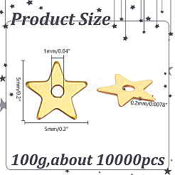100g 装飾アクセサリー  PVCプラスチック製のスパンコール/スパンコールペンダント  スター  ゴールド  5x5x0.2mm&nbsp;KY-HY0001-17B