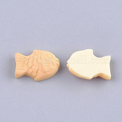 樹脂デコデンカボション  模造食品  魚ビスケット  ナバホホワイト  13x18x6mm&nbsp;CRES-T010-124